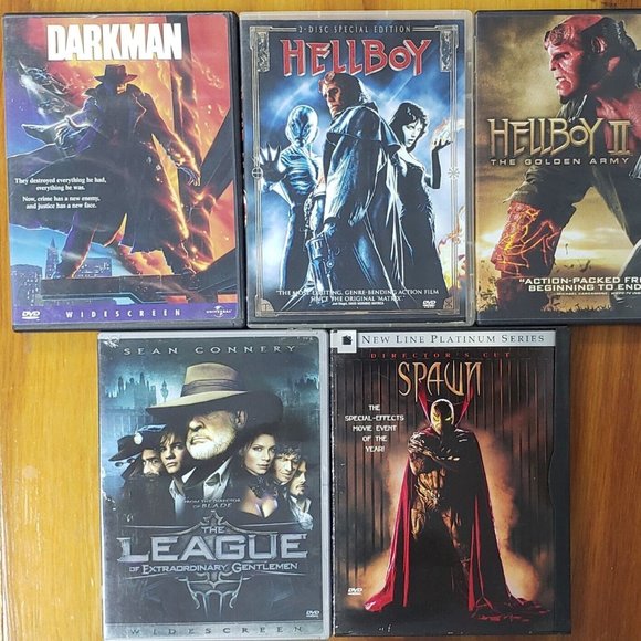 LOT OF ALTERNATIVE SUPERHEROES DVD MOVIES DARKMAN SPAWN HELLBOY